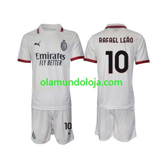 Camisola AC Milan Rafael Leao 10 Criança Equipamento Segundo 2024-2025 Manga Curta